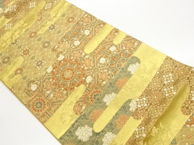 JAPANESE KIMONO / FUKURO OBI / WOVEN EGASUMI & FLOWER CREST 